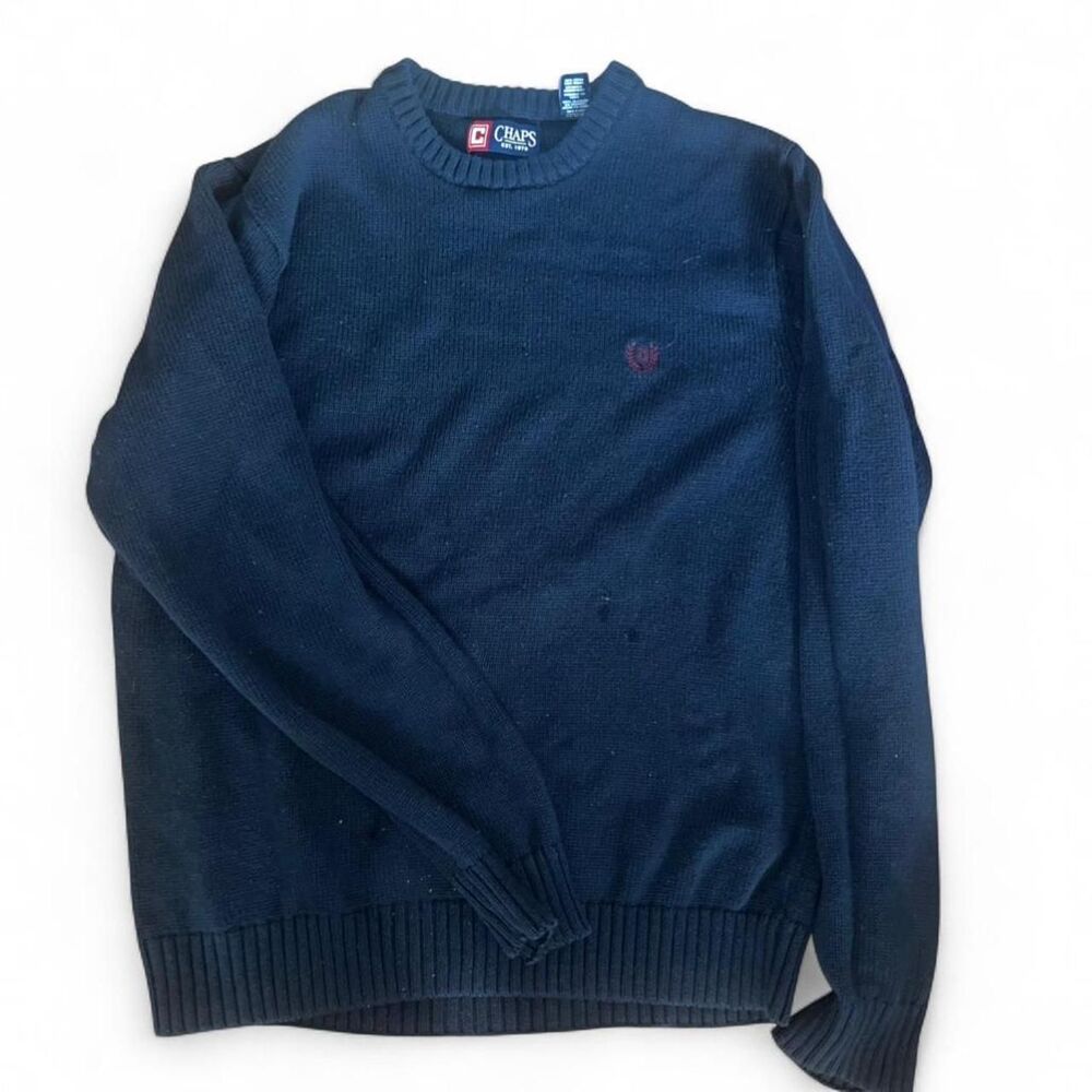 Chaps Men's Navy Blue Knit Pullover Sweater SZ XL